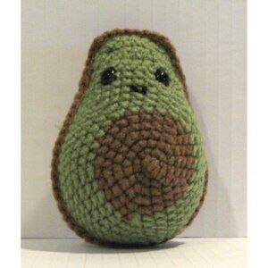 Handmade Crochet Amigurumi Avocado Green Brown Kids Children's Baby Toy Present